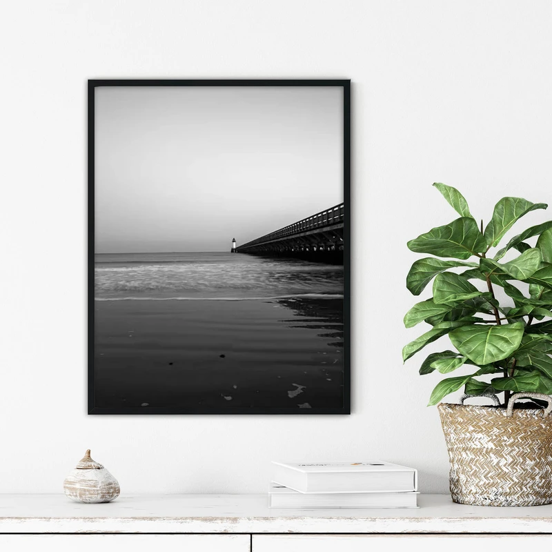 تابلو آتریسا طرح اماکن دیدنی جهان مدرن مدل ATFHBW04 فریم مشکی