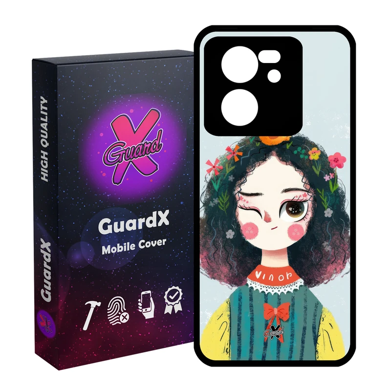 کاور گارد ایکس طرح دختر مدل Glass10639 مناسب برای گوشی موبایل شیائومی 13T/13T Pro/Redmi K60 Ultra