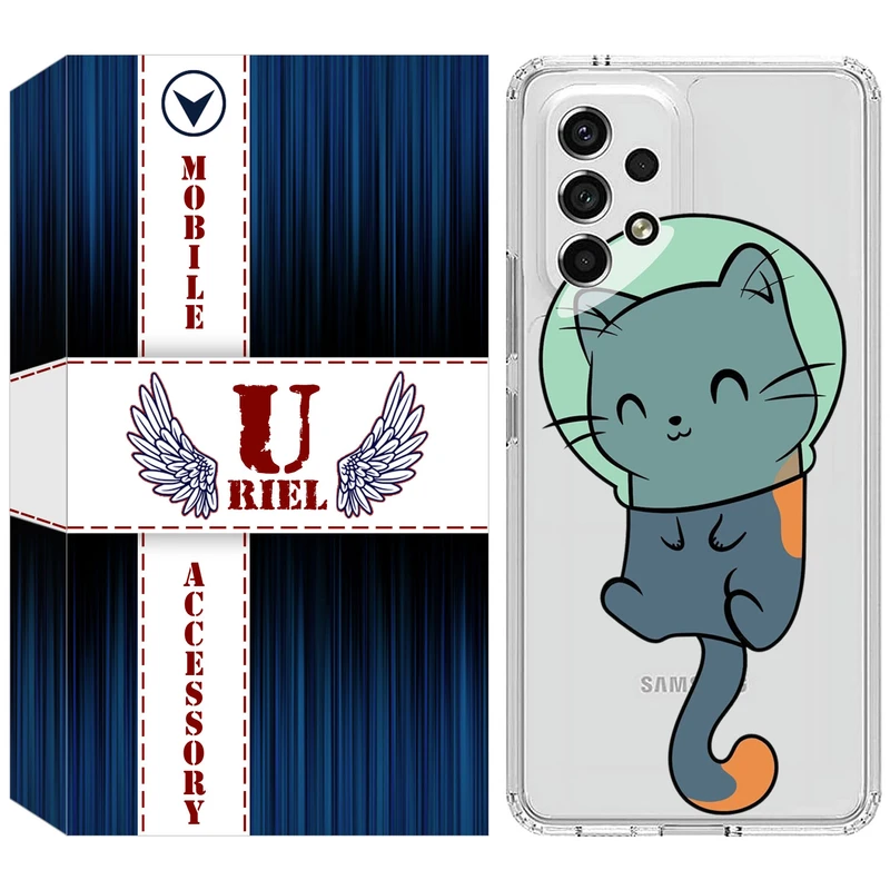 کاور یوریل مدل Clear کد 61 طرح گربه مناسب برای گوشی موبایل سامسونگ Galaxy A13 4G