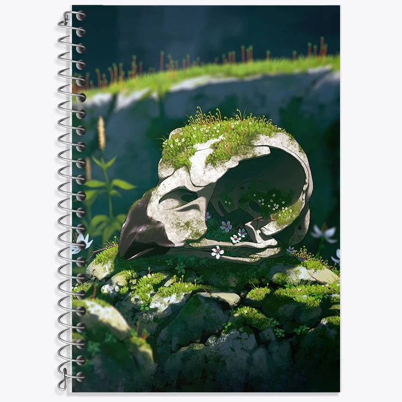 دفتر زبان 50 برگ خندالو مدل دو خط طرح اسکلت (Skeleton) کد F997