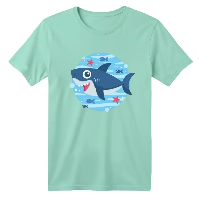 تی شرت آستین کوتاه بچگانه مدل کوسه کد ۱۱