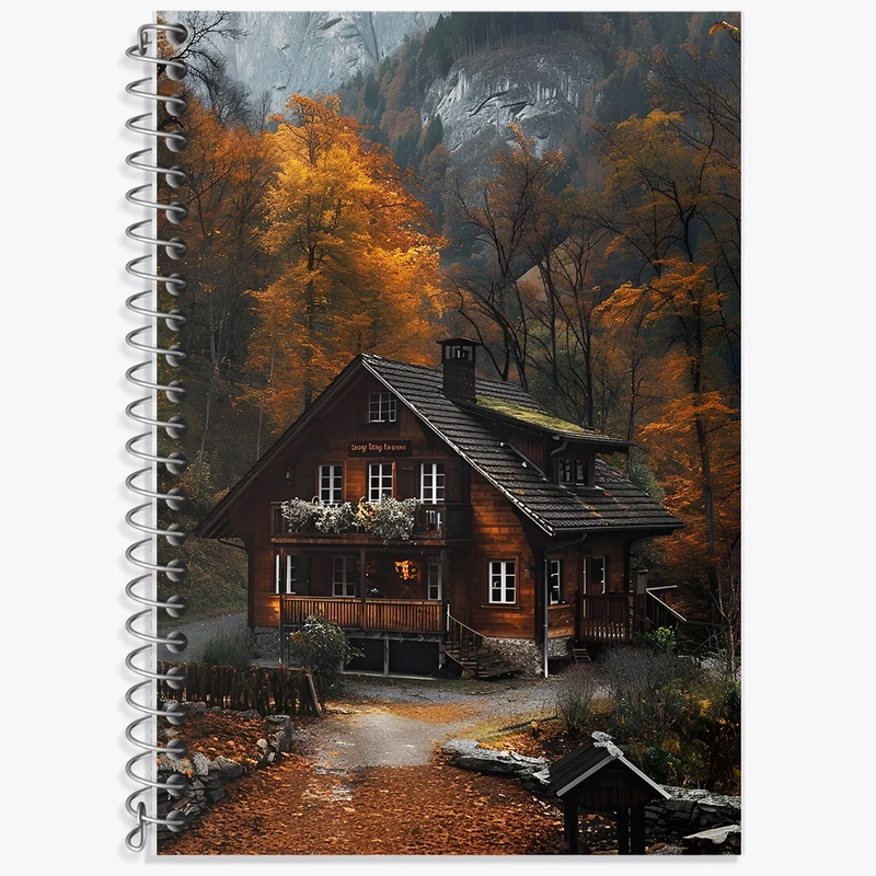 دفتر لغت 50 برگ خندالو طرح کلبه ی جنگلی کد F7351