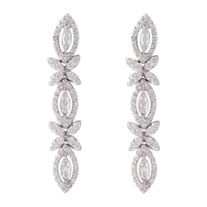 گوشواره طلا 18 عیار زنانه جواهری گاندی مدل 22279