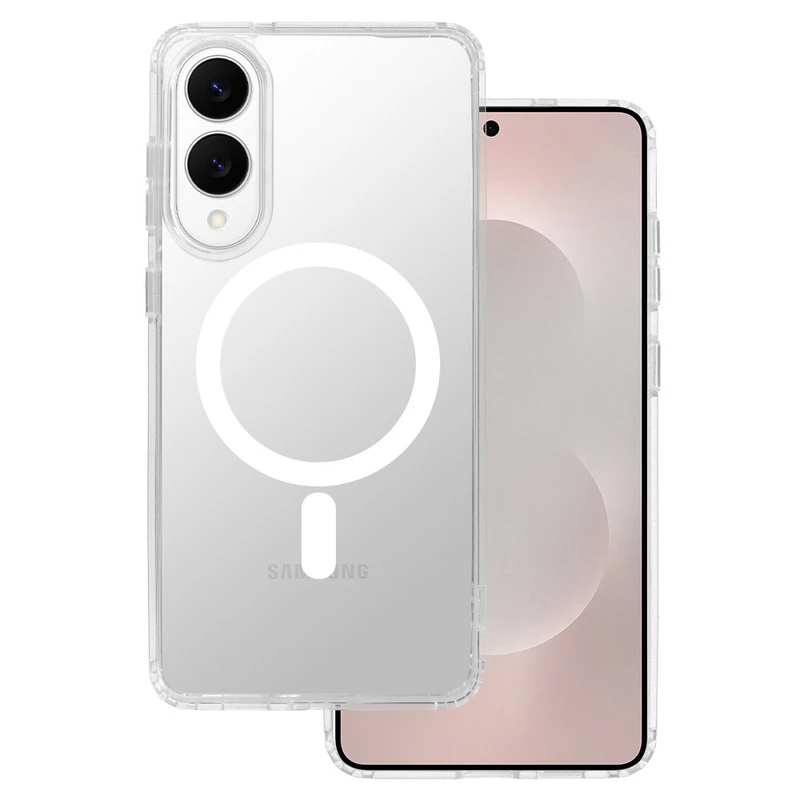 کاور مسیر مدل Clear Magnetic Magsafe مناسب برای گوشی موبایل سامسونگ Galaxy S25 Edge 