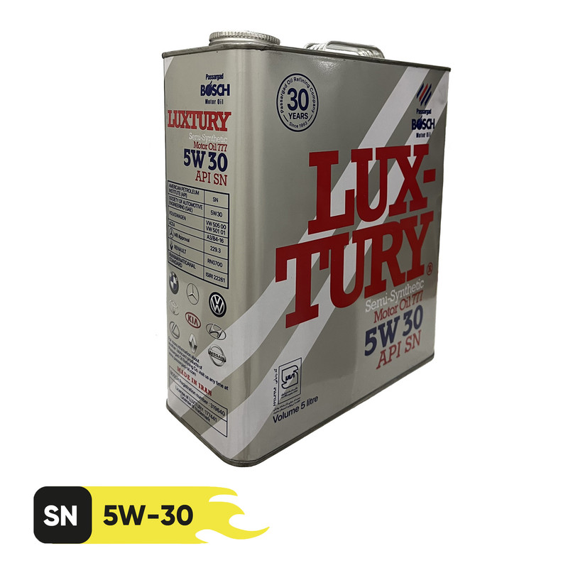 روغن موتور خودرو بوش مدل لاکچری 5W30 SN حجم 5 لیتر روغن موتور خودرو بوش مدل لاکچری 5W30 SN حجم 5 لیتر