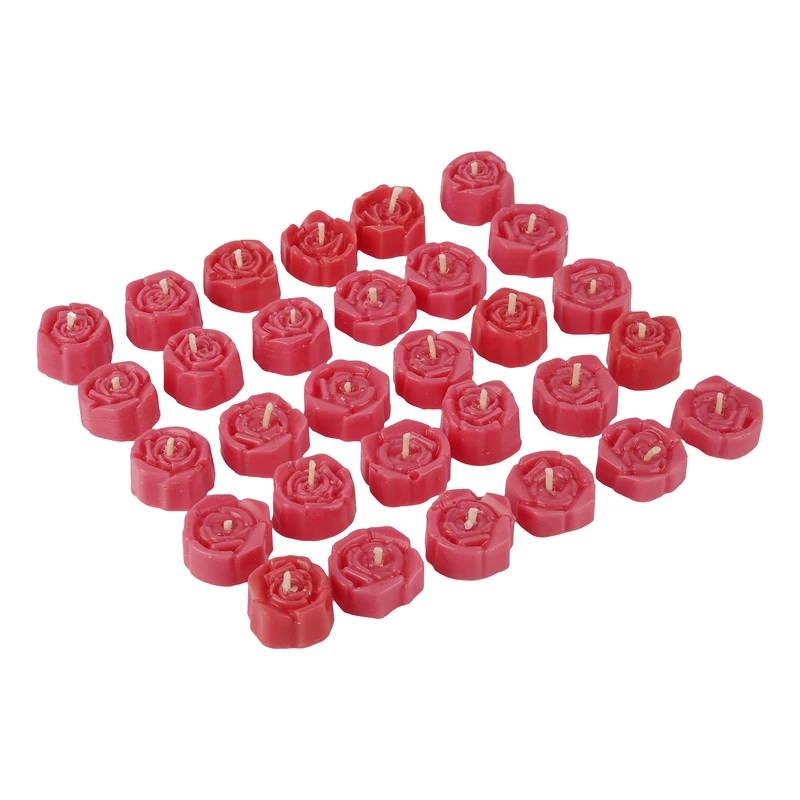 شمع دست ساز مدل گل رز بسته 30 عددی 