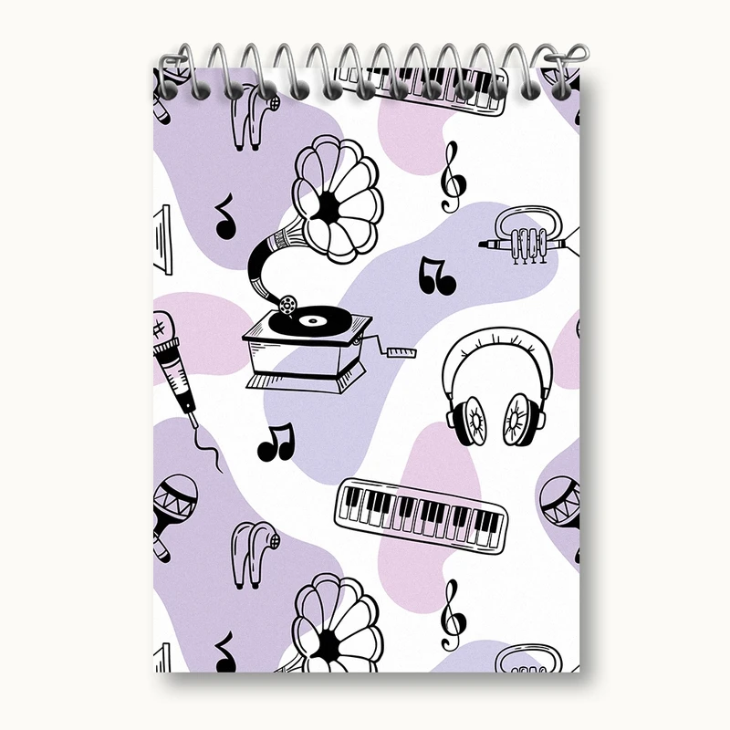 دفتر یادداشت 50 برگ خندالو مدل موزیک کد N379