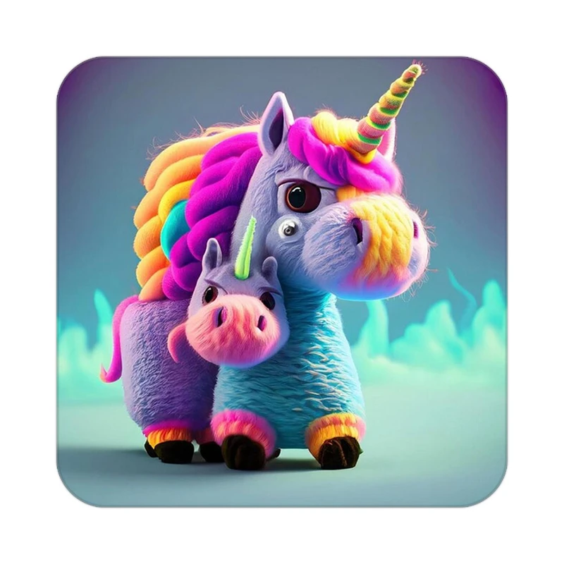 زیر لیوانی کاکتی طرح اسب تک شاخ و یونیکورن مدل mp29026