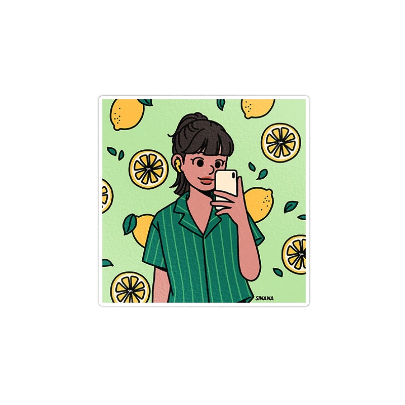 استیکر لپ تاپ ویندی دیزاین طرح girl مدل 1414