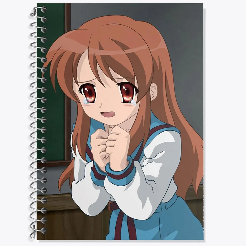 دفتر زبان 50 برگ خندالو مدل دو خط طرح میکورو انیمه ناپدید شدن هارومی سوزومیا The Disappearance of Haruhi Suzumiya کد 23156