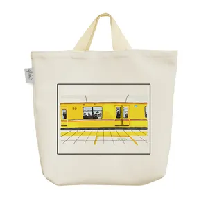 ساک خرید خندالو مدل مترو زرد کد 10393