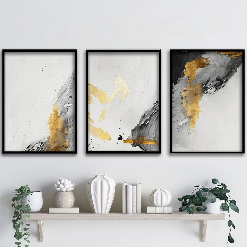 تابلو آتریسا طرح آبستره مدل ATA173 مجموعه 3 عددی 