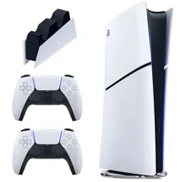 کنسول بازی سونی مدل PlayStation 5 Slim Digital Edition ظرفیت 1 ترابایت ریجن 2016B اروپا به همراه دسته اضافی و پایه شارژر
