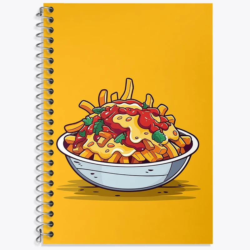 دفتر زبان 50 برگ خندالو مدل دو خط طرح فست فود (Fast Food) کد 36555