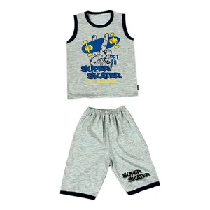 ست تاپ و شلوارک پسرانه مدل دور یقه نوار کد 102