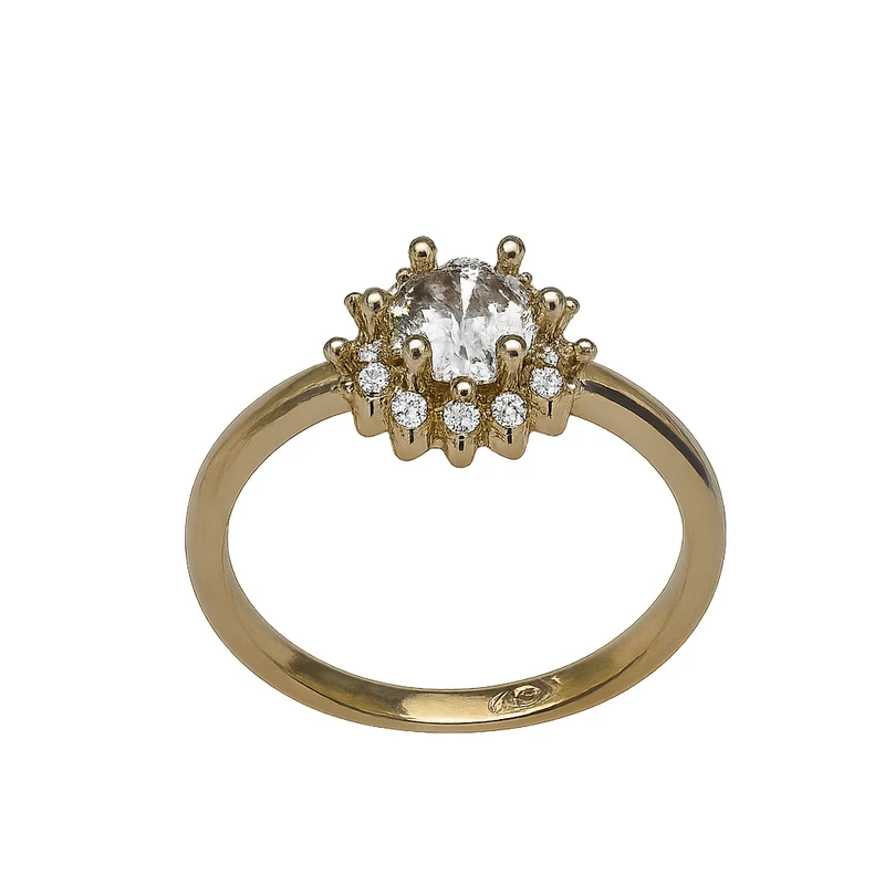 انگشتر زنانه مدل تک داش کد cm4109