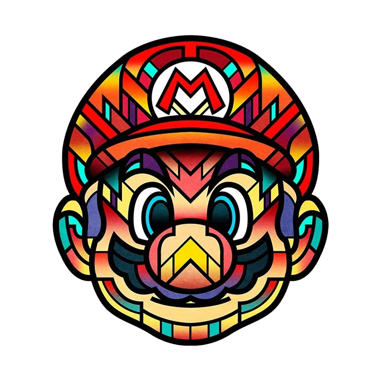 استیکر پارچه و لباس پاد آفرین مدل گیم پلی استیشن سوپرماریو کد S5021