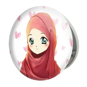 آینه جیبی خندالو طرح دخترانه باحجاب مدل تاشو کد 26014 