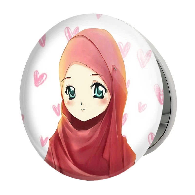 آینه جیبی خندالو طرح دخترانه باحجاب مدل تاشو کد 26014 