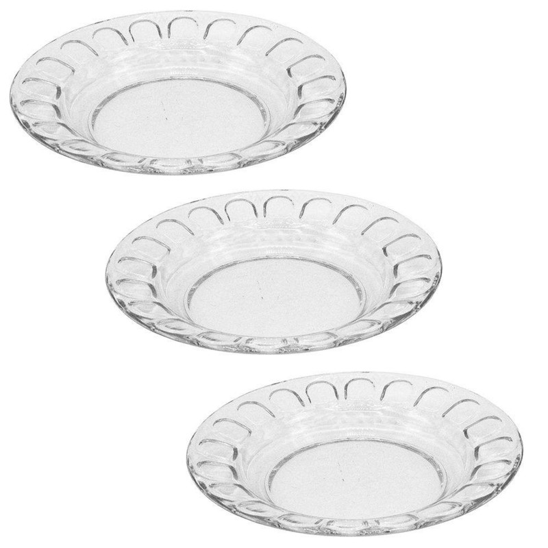 بشقاب خورش خوری شیشه و بلور اصفهان مدل گلایل کد 522 بسته 6 عددی