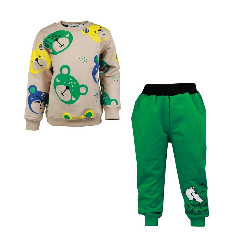 ست سویشرت و شلوار راحتی پسرانه مدل خرسی