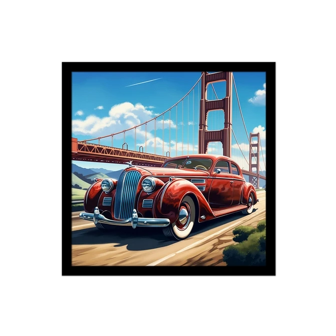 تابلو نوری بکلیت طرح گرافیکی ماشین قدیمی مدل B-MID-20564