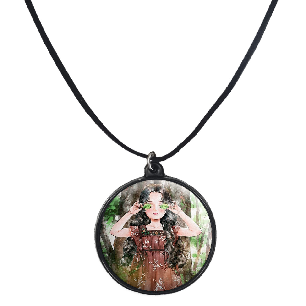 گردنبند پرمانه طرح دخترونه کد pmb.23385 مدل دو طرفه