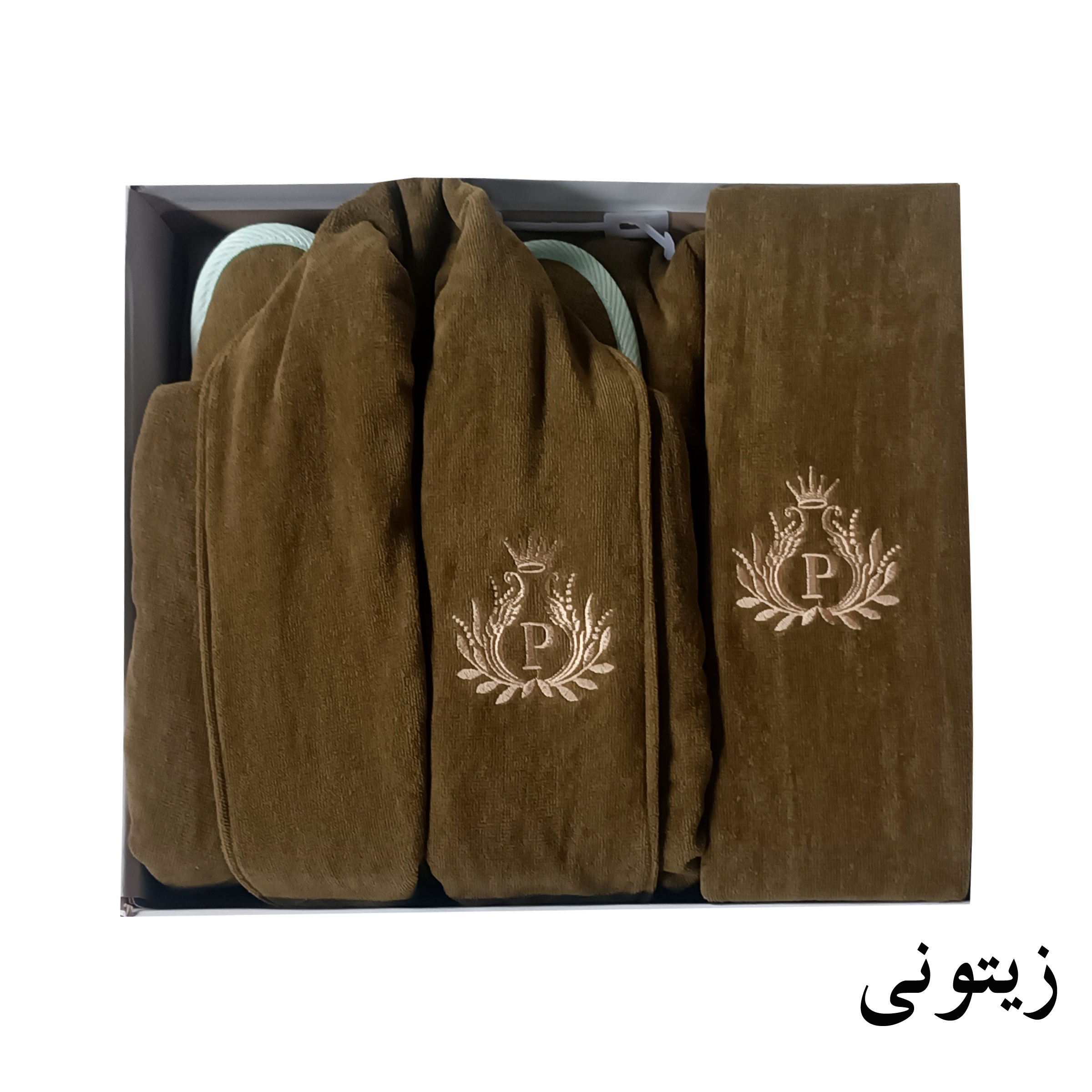 سرویس حوله پالتویی 4 تکه طرح ماریبور مدل هنر