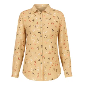 شومیز آستین بلند یقه برگردان زنانه مدل بوخی P1184