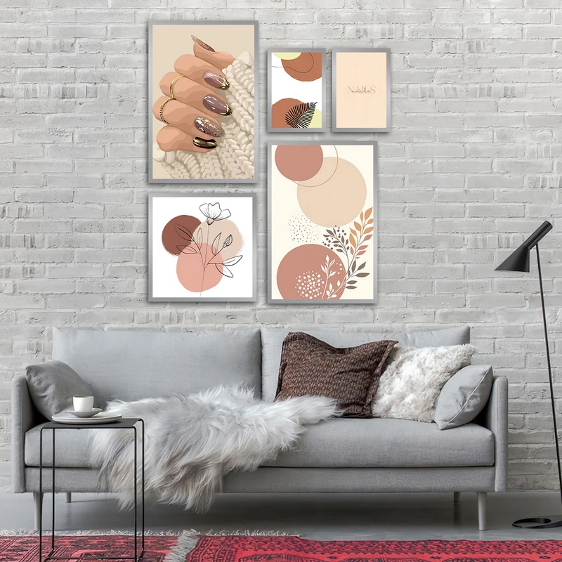 تابلو بکلیت طرح کاشت ناخن و زیبایی مدل SI-3177 مجموعه 5 عددی