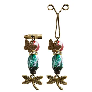 ست گیره روسری و سنجاق سینه زنانه مدل سنجاقک