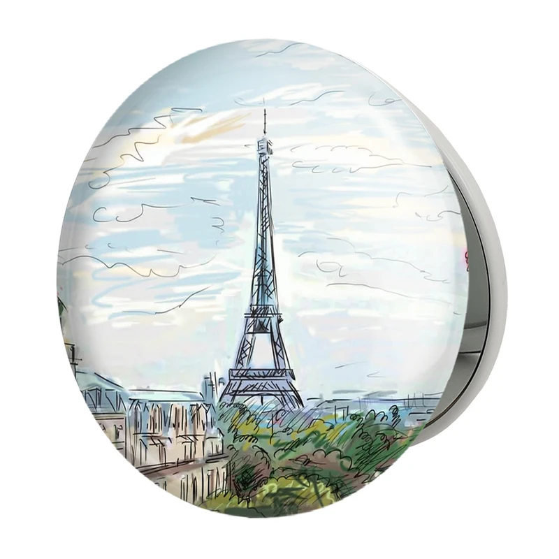آینه جیبی خندالو طرح برج ایفل مدل تاشو کد 20751 