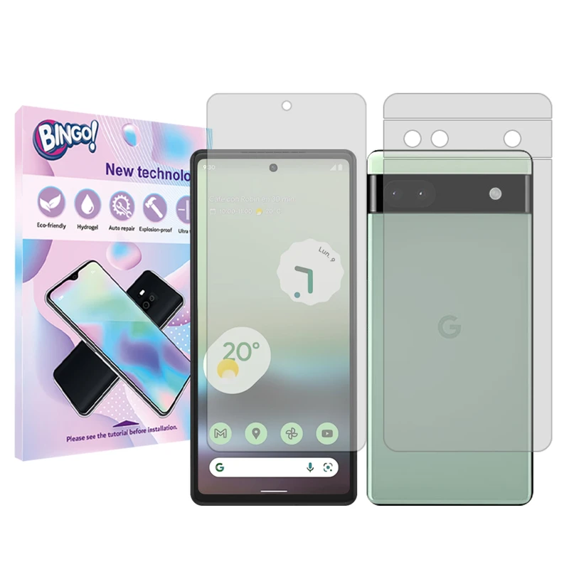 محافظ صفحه نمایش شفاف بینگو مدل Tough مناسب برای گوشی موبایل گوگل Pixel 6a  به همراه محافظ پشت گوشی
