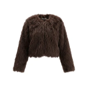 کراپ کت زنانه مدل خزدار کوتاه