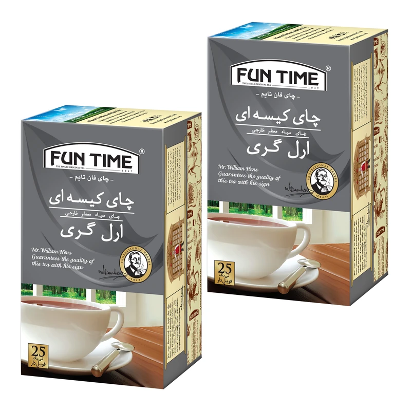 چای سیاه کیسه ای ارل گری فان تایم دو بسته 25 عددی