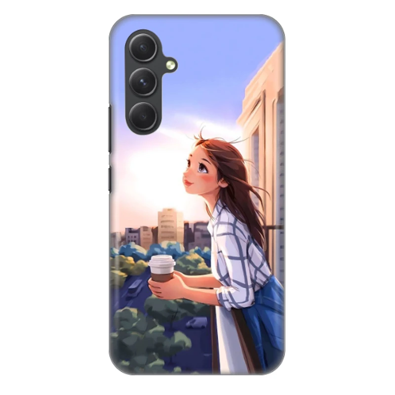 کاور طرح دختر و قهوه کد DIMO-016 مناسب برای گوشی موبایل سامسونگ Galaxy A54