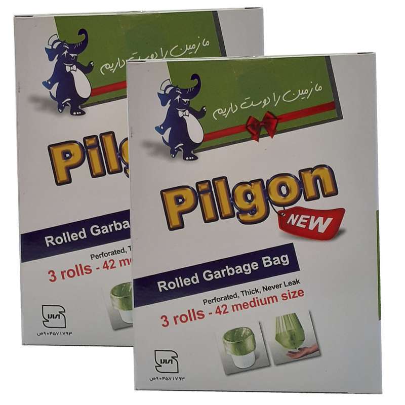 کیسه زباله پیلگون مدل M2 بسته 42 عددی مجموعه 2 عددی