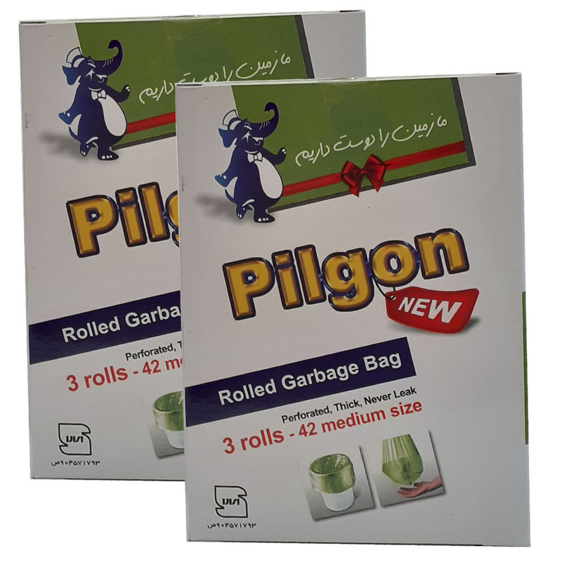 کیسه زباله پیلگون مدل M2 بسته 42 عددی مجموعه 2 عددی