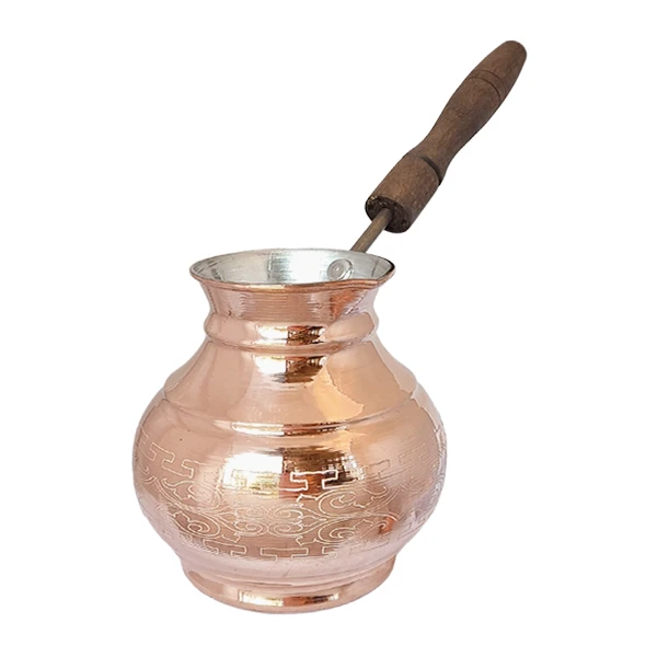 قهوه جوش مسی مدل لیزری دسته چوبی کد ZH335.1