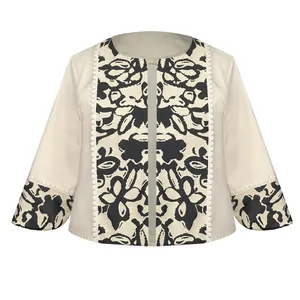 کت زنانه مدل کتان خرجکار ژاکارد کد AK1394