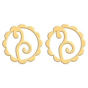 گوشواره طلا 18 عیار زنانه فرشته مدل اسلیمی WEL-000045