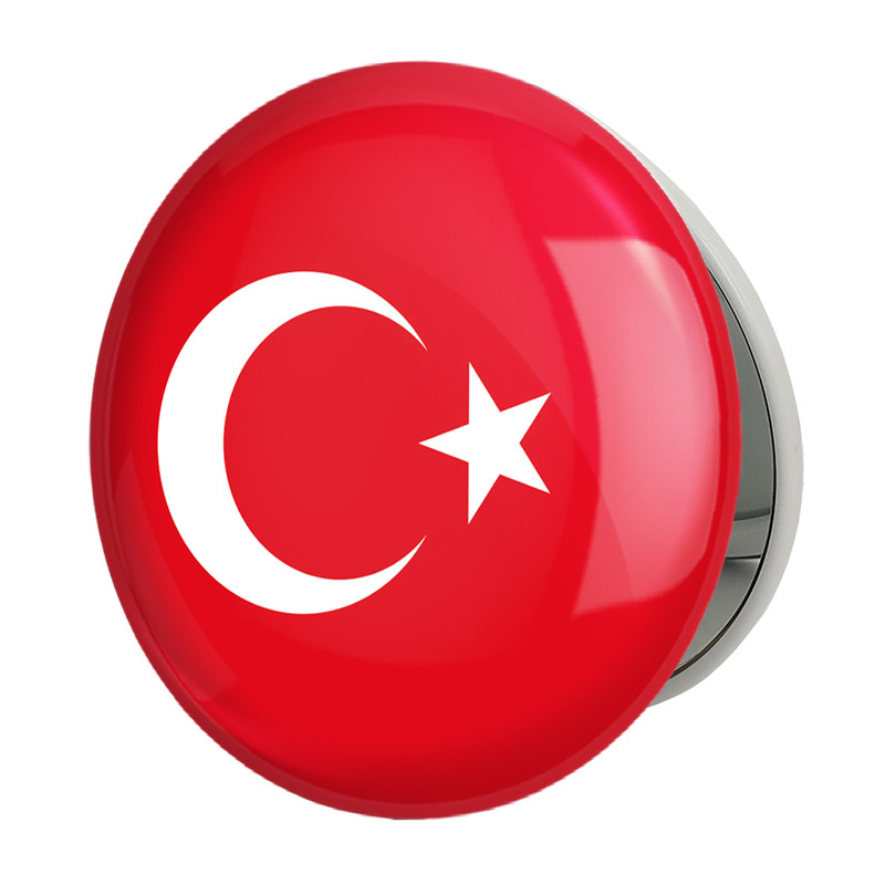 آینه جیبی خندالو طرح پرچم ترکیه مدل تاشو کد 20609 