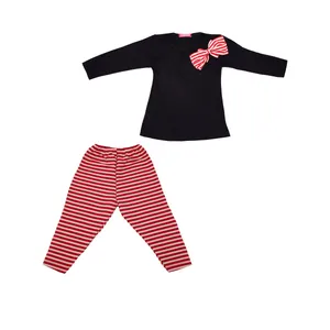 ست پیراهن و شلوارک دخترانه مدل پاپیون دار