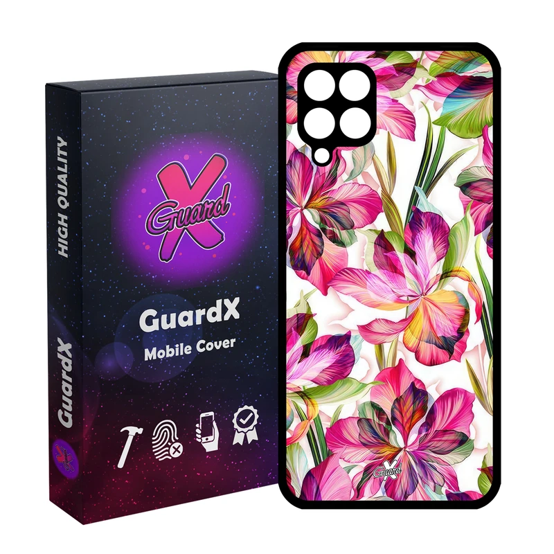 کاور گارد ایکس طرح گل مدل Glass10677 مناسب برای گوشی موبایل سامسونگ Galaxy A12/M12/F12