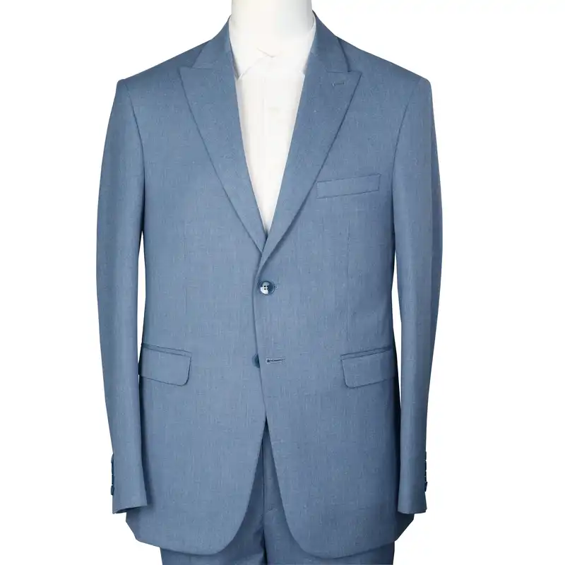 کت و شلوار مردانه مدل یقه بلیزر رگولار فیت کد 24050 رنگ آبی روشن