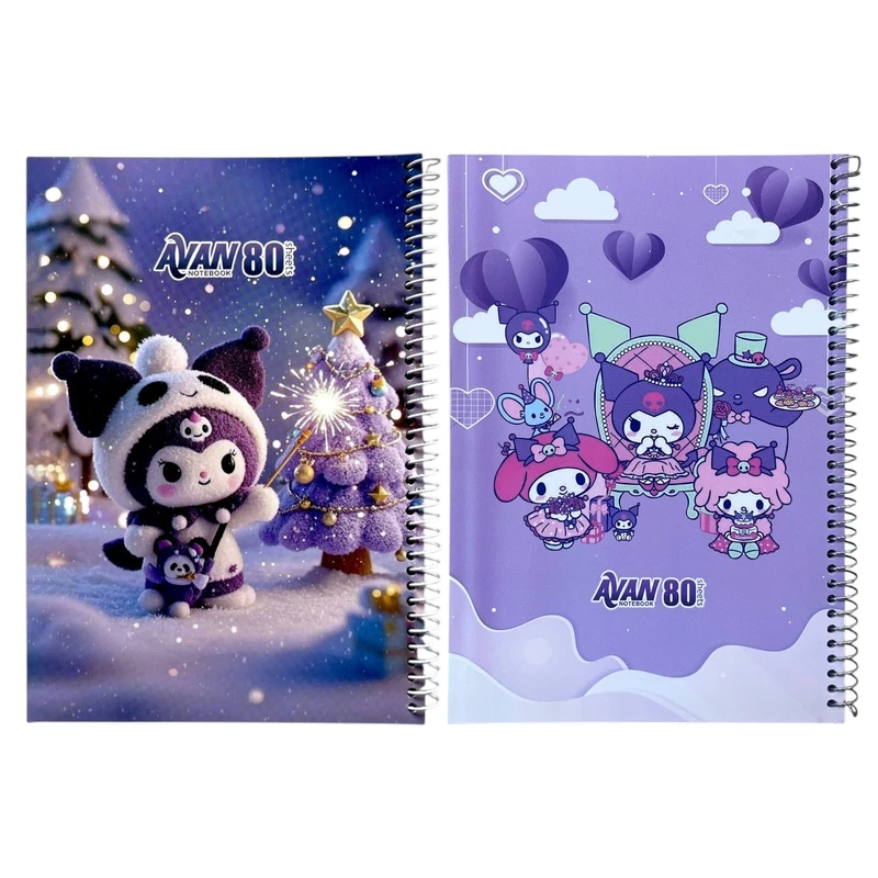 دفتر مشق 80 برگ آوان مدل حاشیه دار طرح کرومی مجموعه 2 عددی