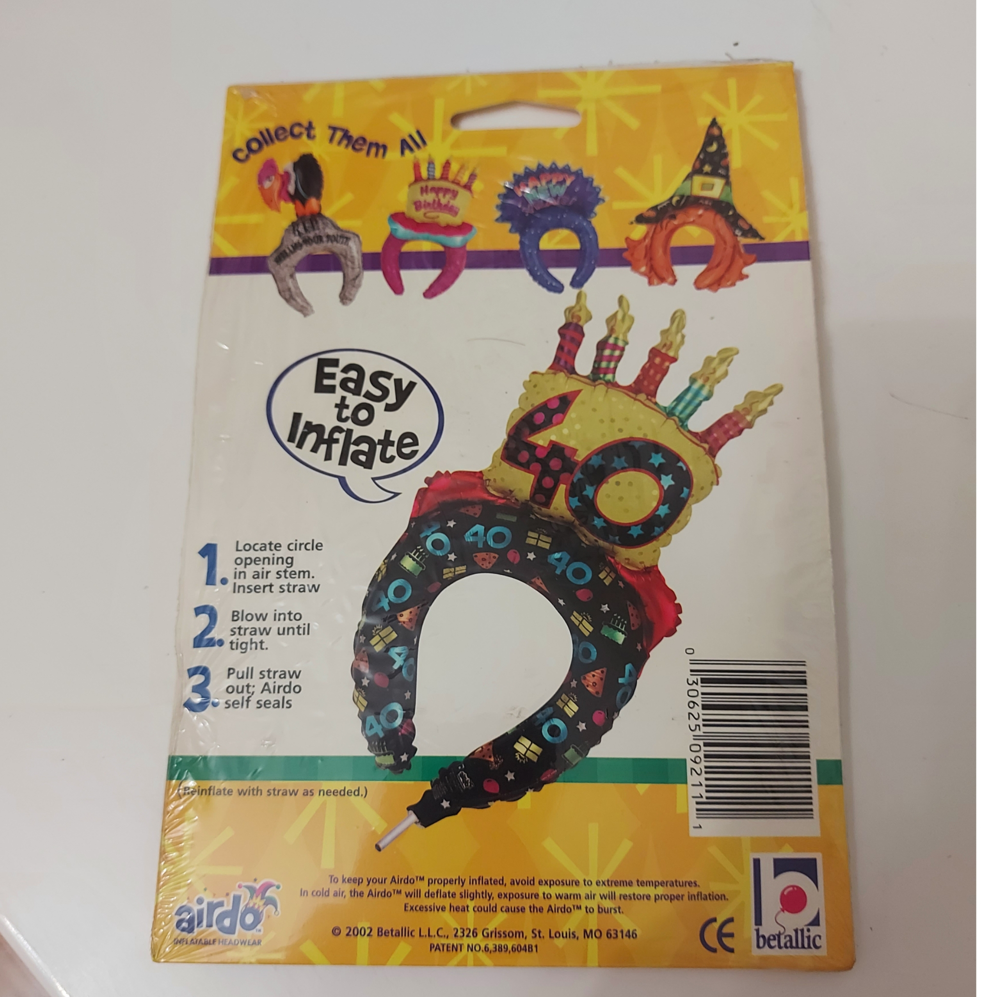 بادکنکی فویلی طرح کلاه تولد مدل عدد 40