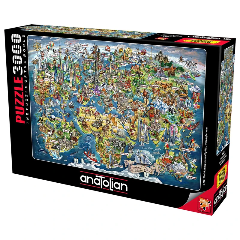 پازل 3000 تکه آناتولین مدل Wonderful World Map کد 4923