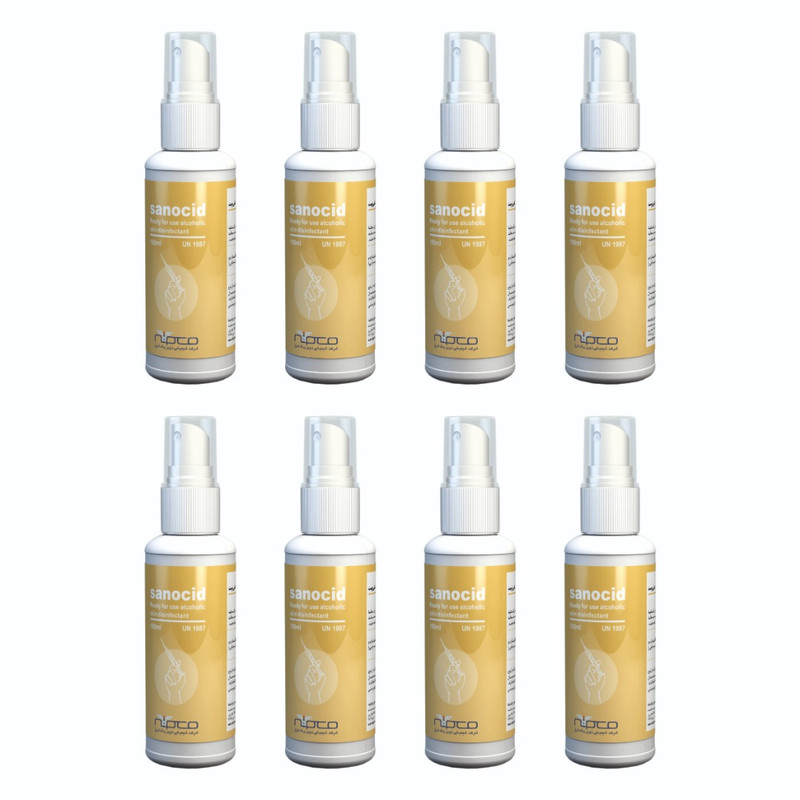 محلول ضدعفونی کننده سانوسید مدل S8206 حجم 100 میلی لیتر مجموعه 8 عددی