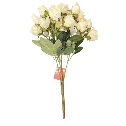 دسته گل مصنوعی مدل بوته رز غنچه 15 گل کد A21